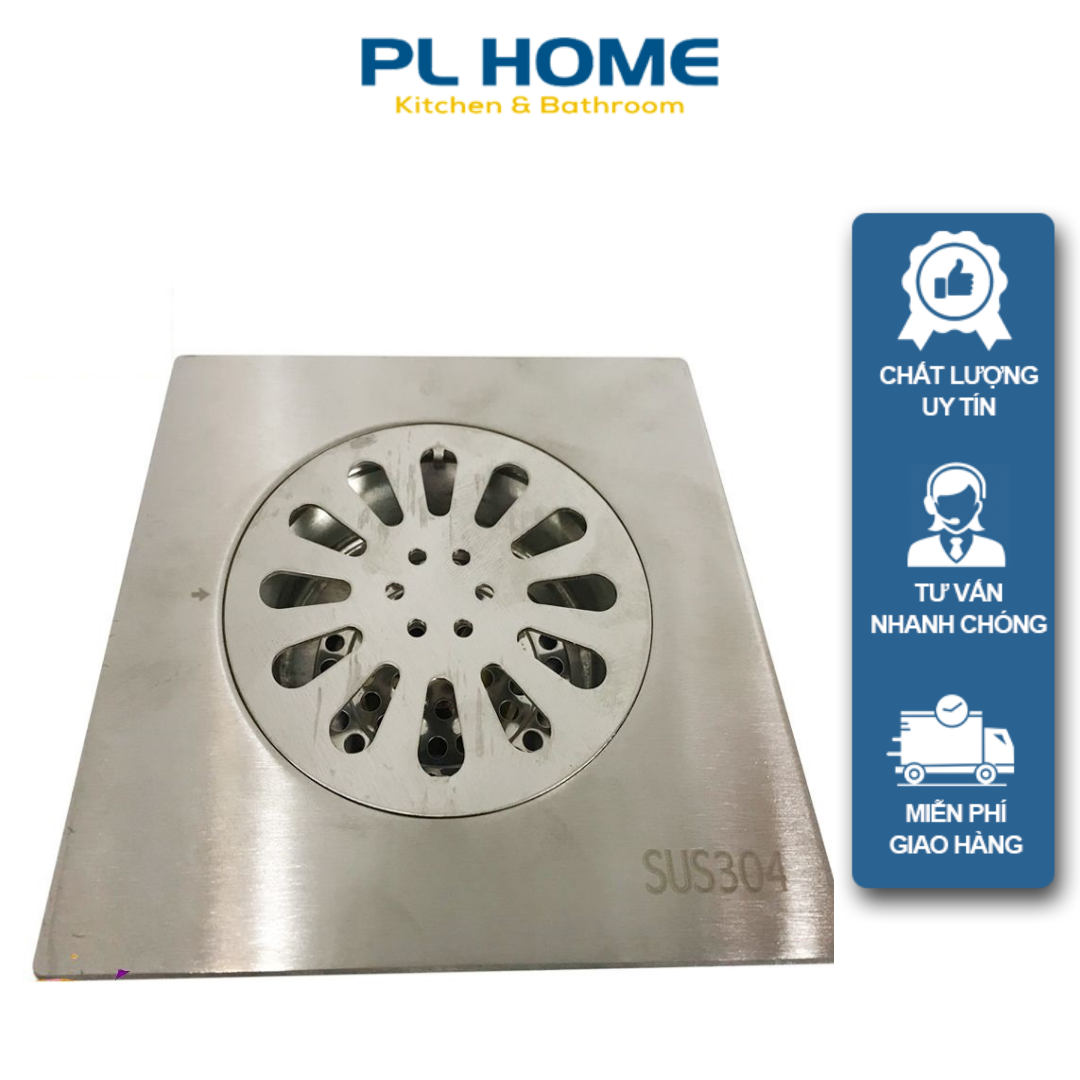 Phễu thoát sàn nước inox 304 chống hôi chống côn trùng kích thước 15 x 15 cm
