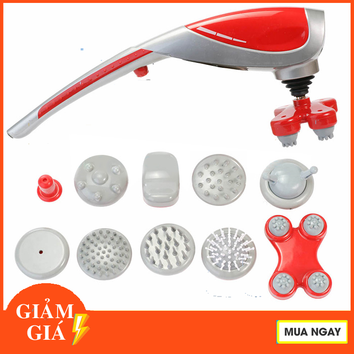 Máy massage hồng ngoại cầm tay 10 đầu CÔNG NGHỆ NHẬT BẢN - Máy matxa vai cổ gáy lưng toàn thân