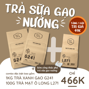 Trà gạo rang pha chế trà sữa, trà trái cây, thưởng thức, Ngọt thanh, thơm mùi gạo rang với bột trà xanh matcha - 500gam G241 Dotea