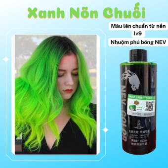 Nhuộm Phủ Bóng Màu Xanh Nõn Chuối Nhuộm Pha Sẵn Không Hư Hại Tóc , 450ml , 100ml - [FreeShip Max] - Nhuộm phủ bóng Nev-Color ( Misaka store )