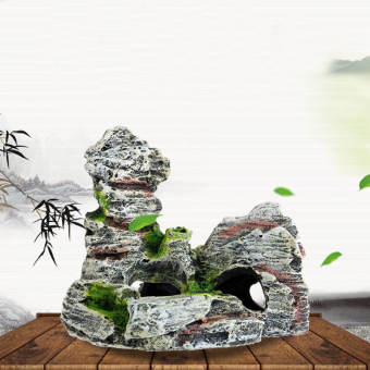 Trang trí hòn non bộ Trang trí bể cá, hồ cá ,tiểu cảnh thủy sinh Mô hình hang động, núi giả TS50