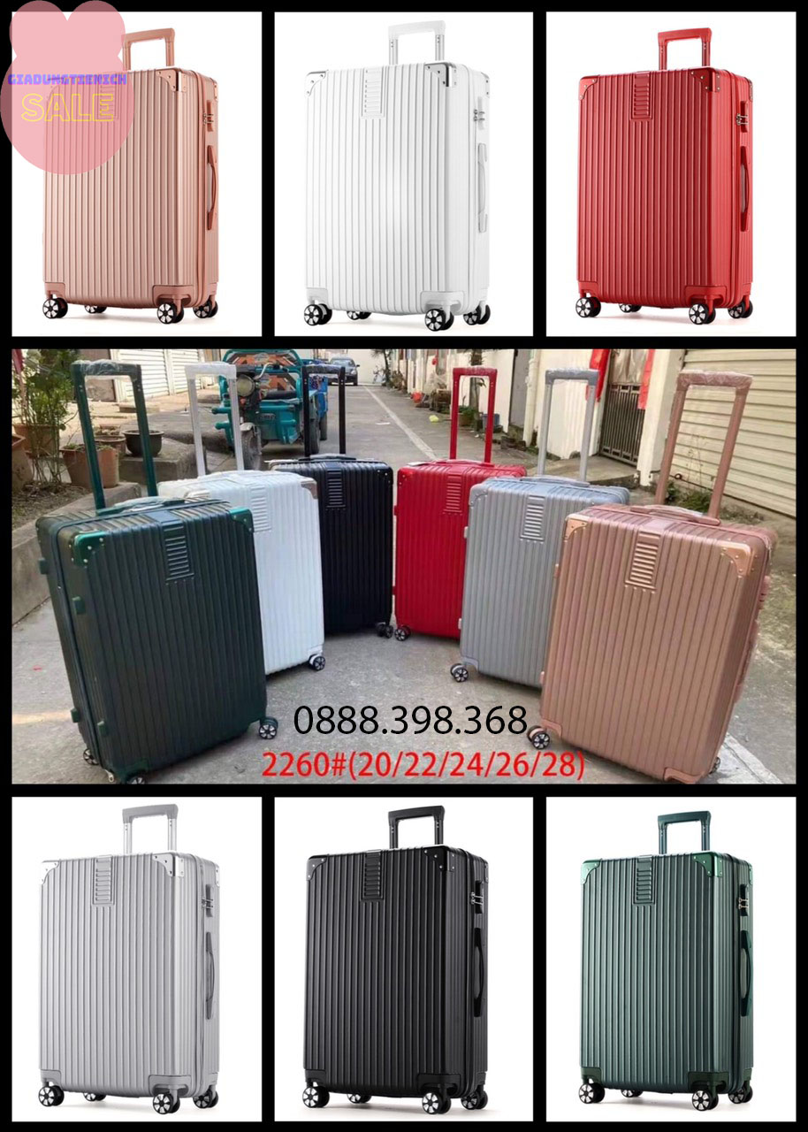 Vali kéo vali du lịch cao cấp chống va đập đủ size to 20/22/24/26/28inch bảo hành 2 năm