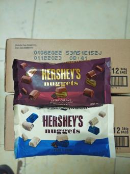 Socola sữa vụn Cookies Hershey’s Nuggets Extra Creamy Milk Chocolate With Cookie Bits 344g