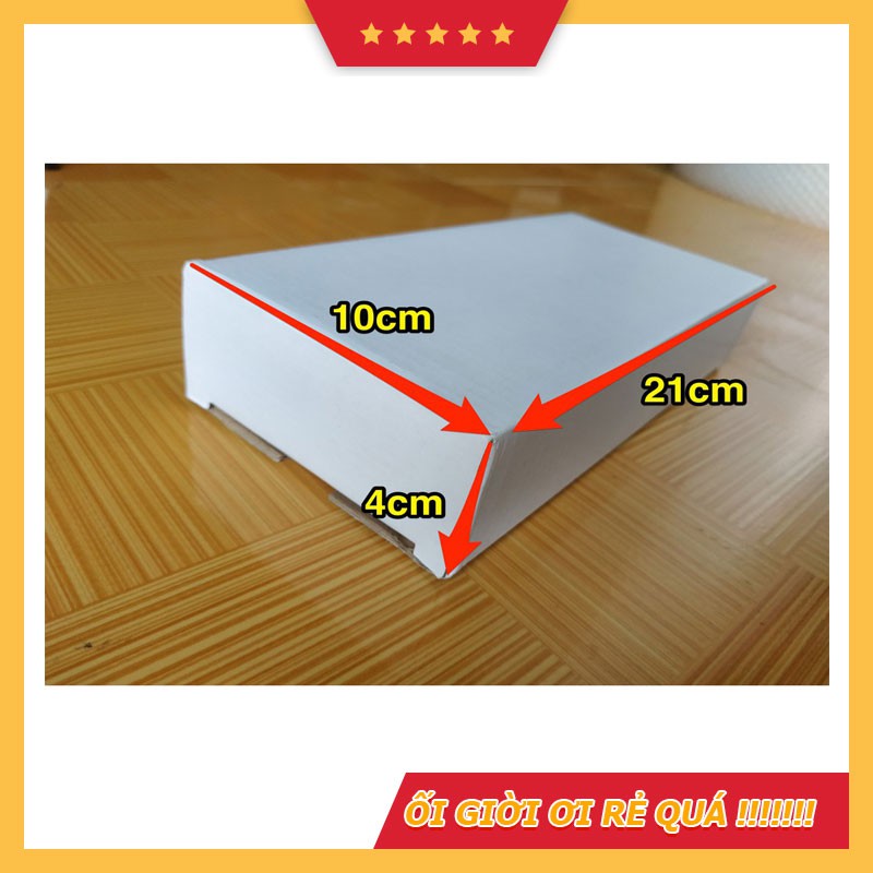 Xả kho] 21x10x4 - 5 Hộp carton, thùng bìa giấy cod đóng gói hàng, màu trắng nhỏ gọn nhẹ