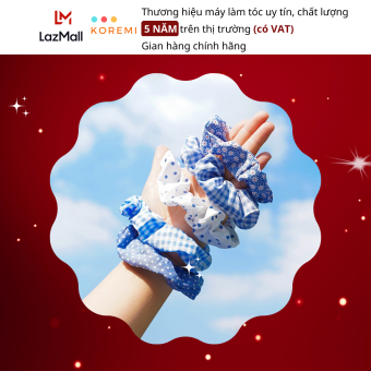 KOREMI Dây Thun Cột Tóc Scrunchies Blue Style Korea