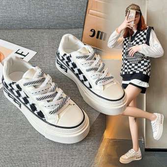 Giày Thể Thao Nữ Bassic Thổ Cẩm Siêu Đẹp Đế cao 4cm