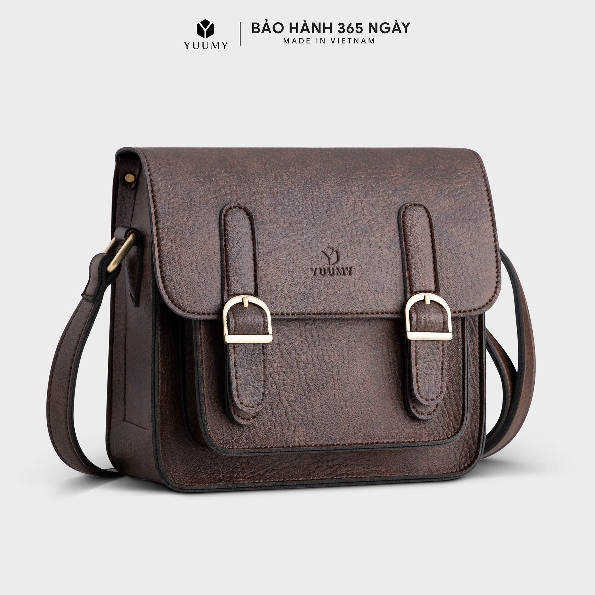 Túi đeo chéo nữ khóa đôi YN116 nhiều màu phong cách cổ điển vintage