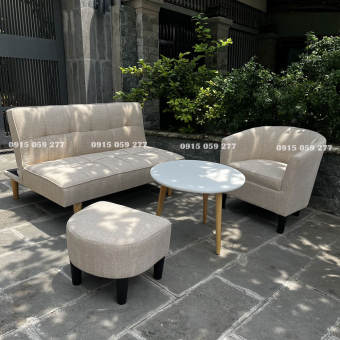 Ghế sofa bed (ghế giường thông minh) loại mini 1m2 màu kem xinh xinh decor phòng