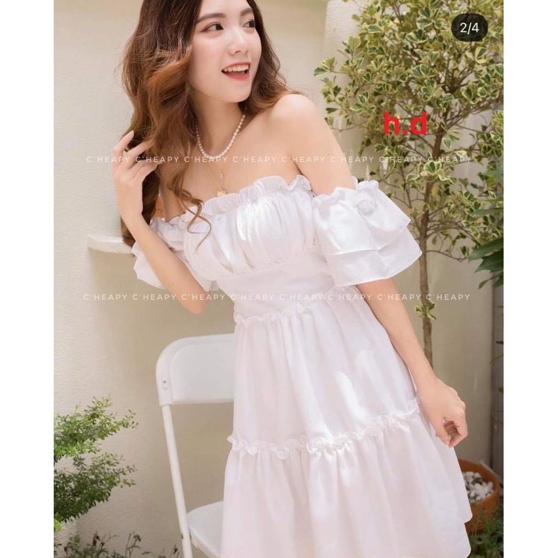 Váy trễ vai, áo hở vai nữ đẹp bèo tay phồng rộng dễ thương sang chảnh, đầm nữ sang chảnh
