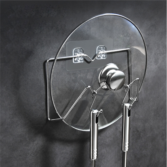 Kệ treo thớt, Giá đỡ nắp nồi, Kệ để nắp nồi inox 304 dán tường siêu chắc