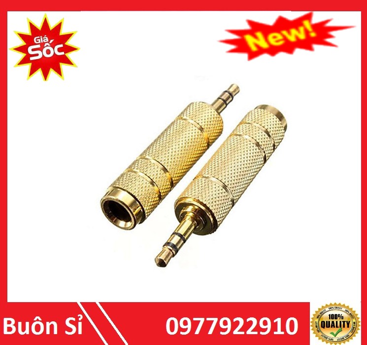 Jack Audio Chuyển đổi rắc loa từ chuẩn 3.5 sang 6 ly