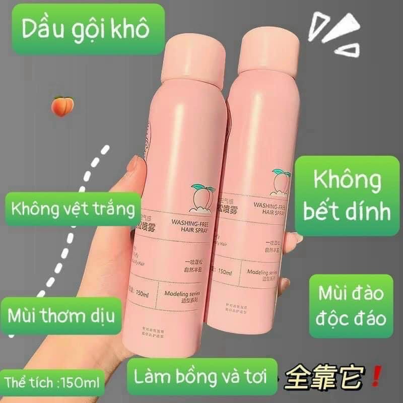 Xịt Gội đầu khô hương đào nội địa trung 3 Tầng Hương HOT Douyin, Bồng bềnh Suốt 8 Tiếng, Không Dầu Bết Dính
