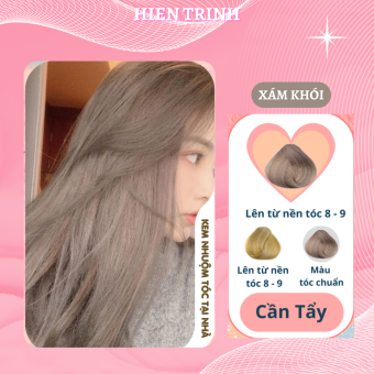 Thuốc nhuộm tóc màu xám khói ánh xám thuốc nhuộm tóc cao cấp kem nhuộm tóc tại nhà | Thuốc nhuộm tóc Hiền Trinh