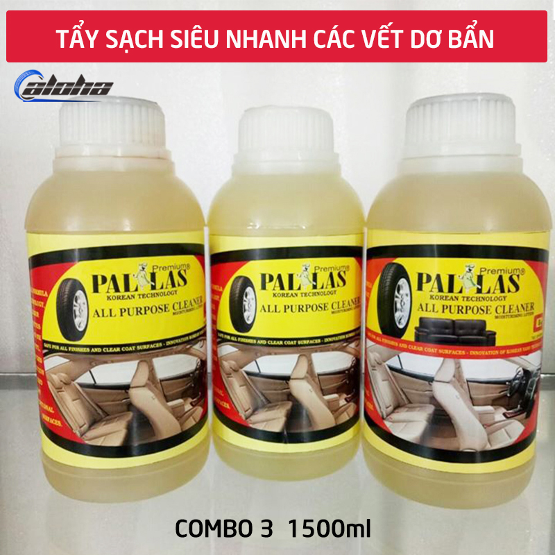 [HCM]Combo3 Dung dịch tẩy rửa đa năng Pallas 500ml nước tẩy làm sạch nhanh ghế da simili nội thất xetaplo lốp xe hơi ô tô xe khách_P-0503