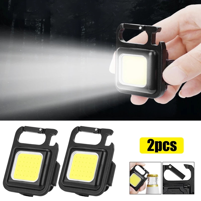 1/2 gói đèn pin led mini đèn làm việc đèn pin bỏ túi xách tay móc khóa sạc usb cho cắm trại ngoài trời nút chai đèn nhỏ