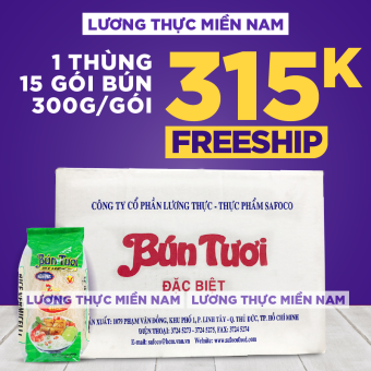1 Thùng Bún Tươi Safoco 15 Gói 300G