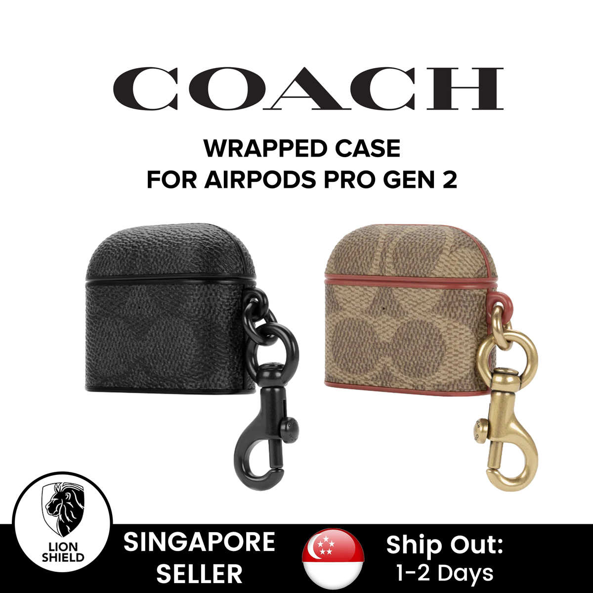 Airpods Pro 2 Coach Leather Wrapped Case