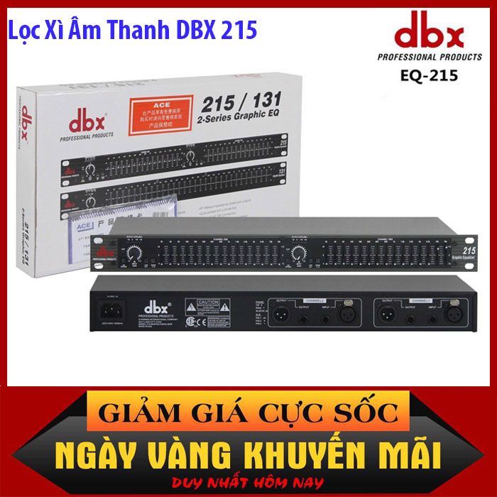 Thiết Bị Xử Lý Âm Thanh Equalizer DBX 215 Lọc Xì Âm Thanh Karaoke Dbx 215 Gía Rẻ Chống Hú Rít Lọc Xì Âm Thanh DBX 215 2 Kênh30 Cần Chỉnh Sắc Nét Từng Âm Thanh Tiếng Hát Phù Hợp Với Mọi Dàn Âm Thanh Bảo Hành 12T