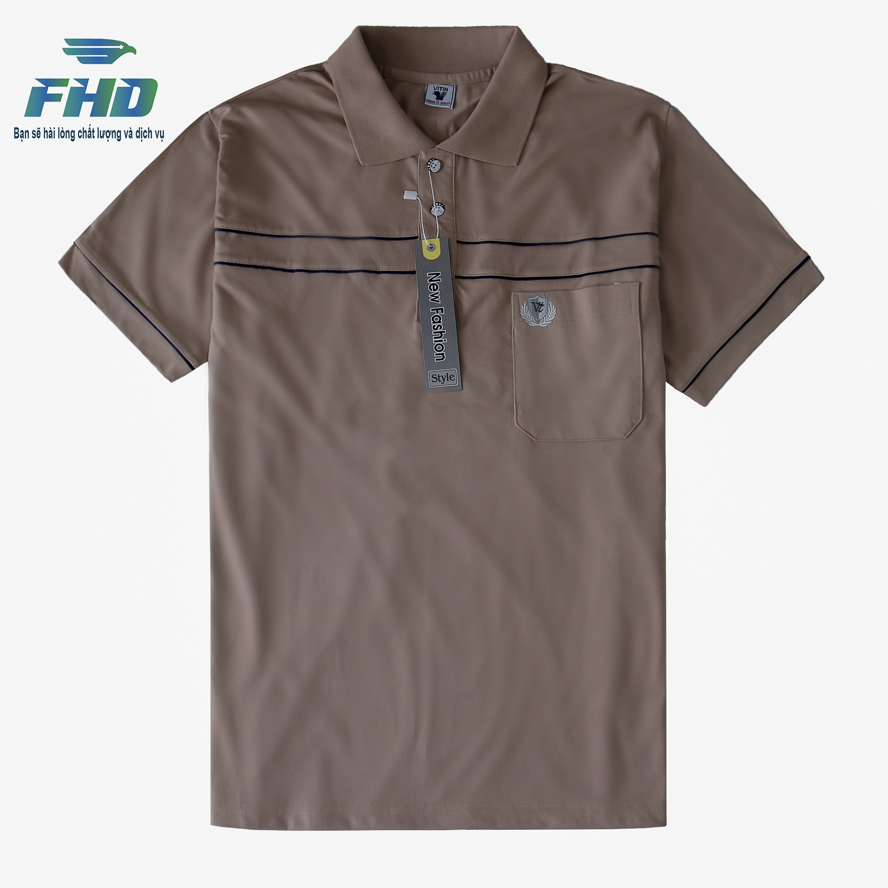 Men's Middle-Aged T-Shirt Made of Thick Cotton and Has Elegant Pockets in Elegant Colors Fhda001_4 - 6