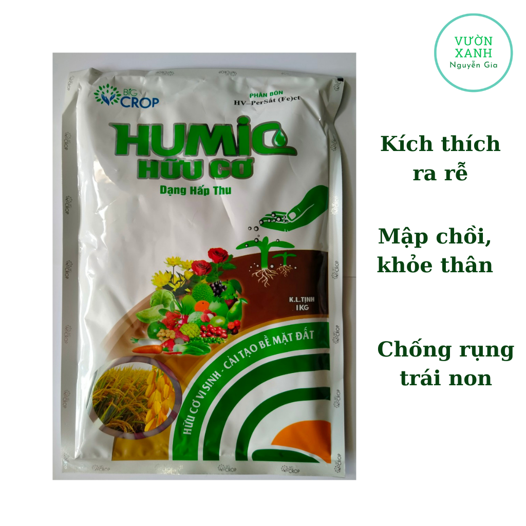 Phân Humic hữu cơ dạng viên. Kích thích ra rễ cực mạnh. Chống rụng trái non Bịch 1kg