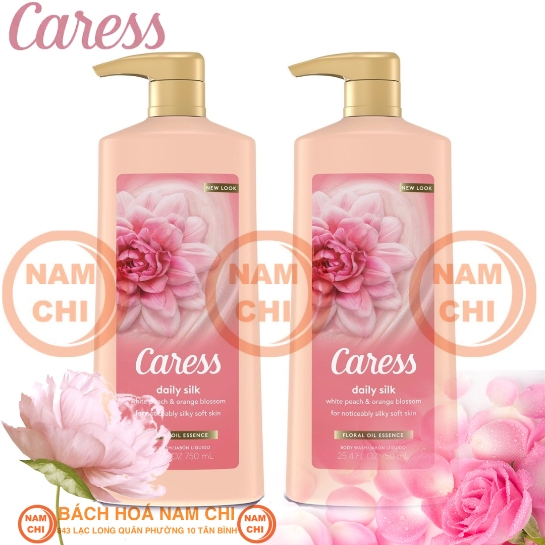 [CHAI 750ML] Sữa Tắm Nước Hoa CARESS Daily Silk Hương Đào Trắng Và Hoa Cam - USA