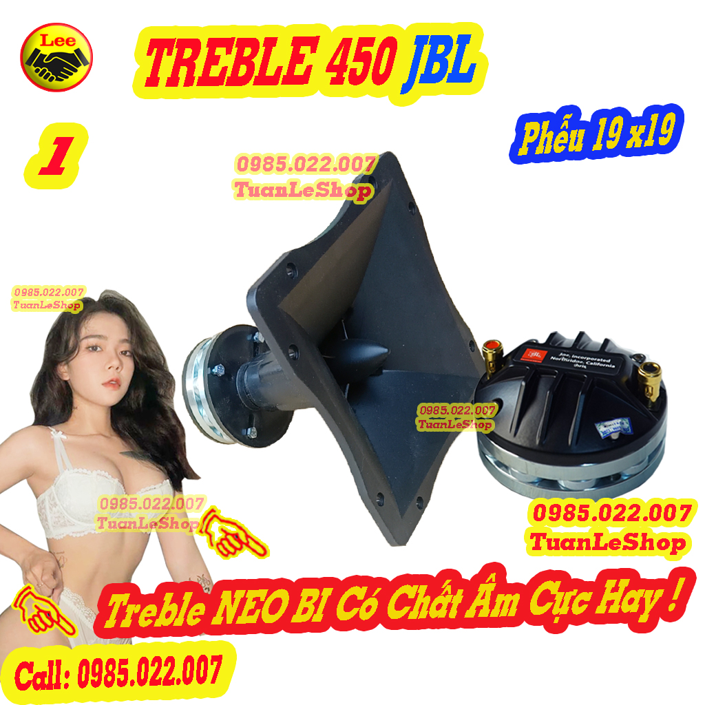 02 combo treble j b l 450 neo bi côn dẹt – giá 02 loa tep 450 neo bi jb l kèm phễu 19x19 + tụ 2.2