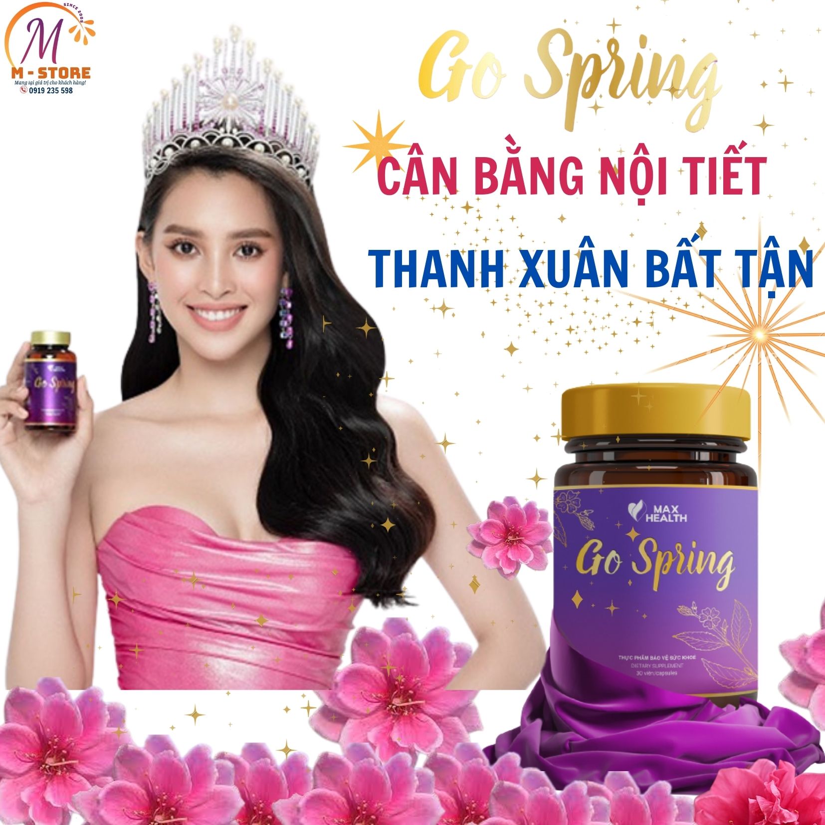 🌹Viên uống Nội Tiết Tố Nữ Go Spring - cho bạn thanh xuân bất tận - chính hãng Matxi Corp