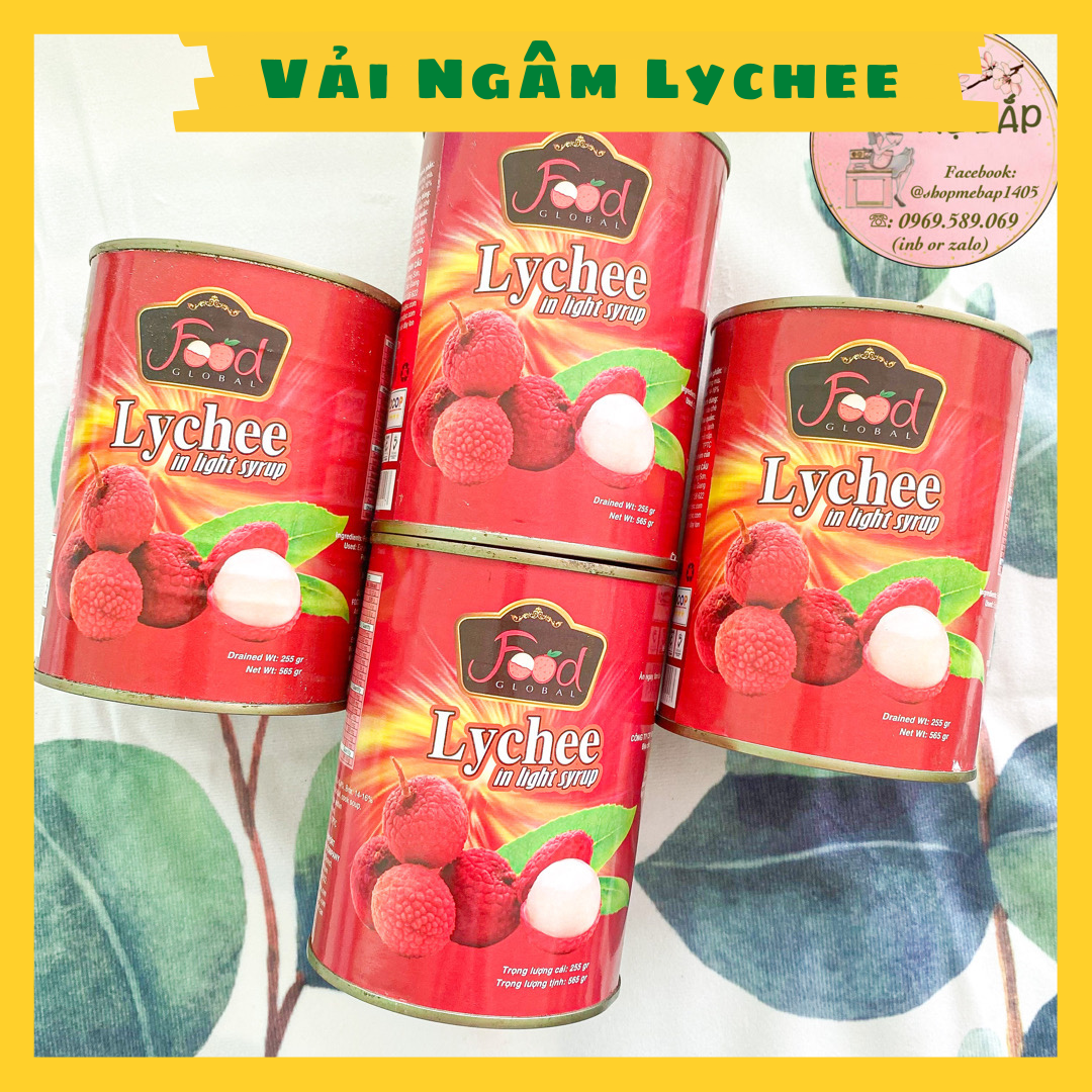 Vải ngâm đóng hộp lychee 565g - shop mẹ bắp