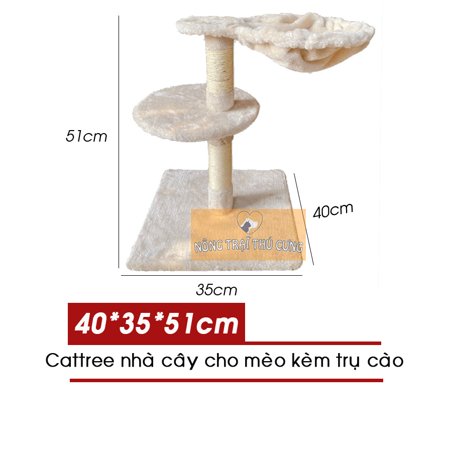 Cat Tree - Trụ Cào Móng Cho Mèo Kèm Võng Nằm 51x35x40cm - [Nông Trại Thú Cưng]