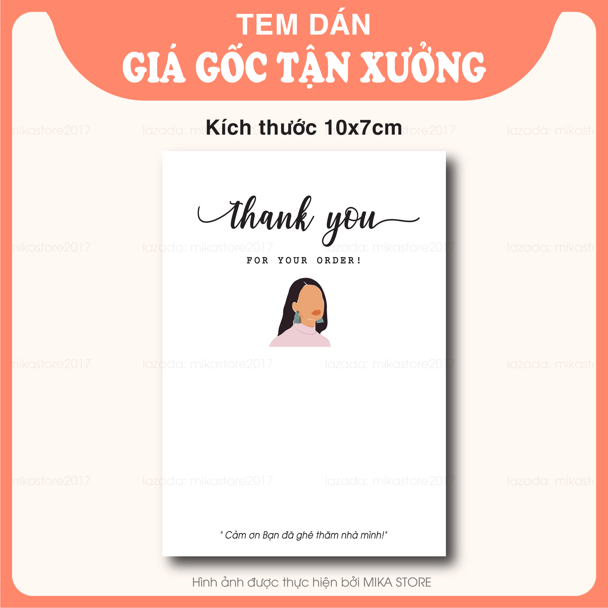 Combo tem dán cảm ơn, tem thank you, tem niêm phong cho hộp carton - mika store