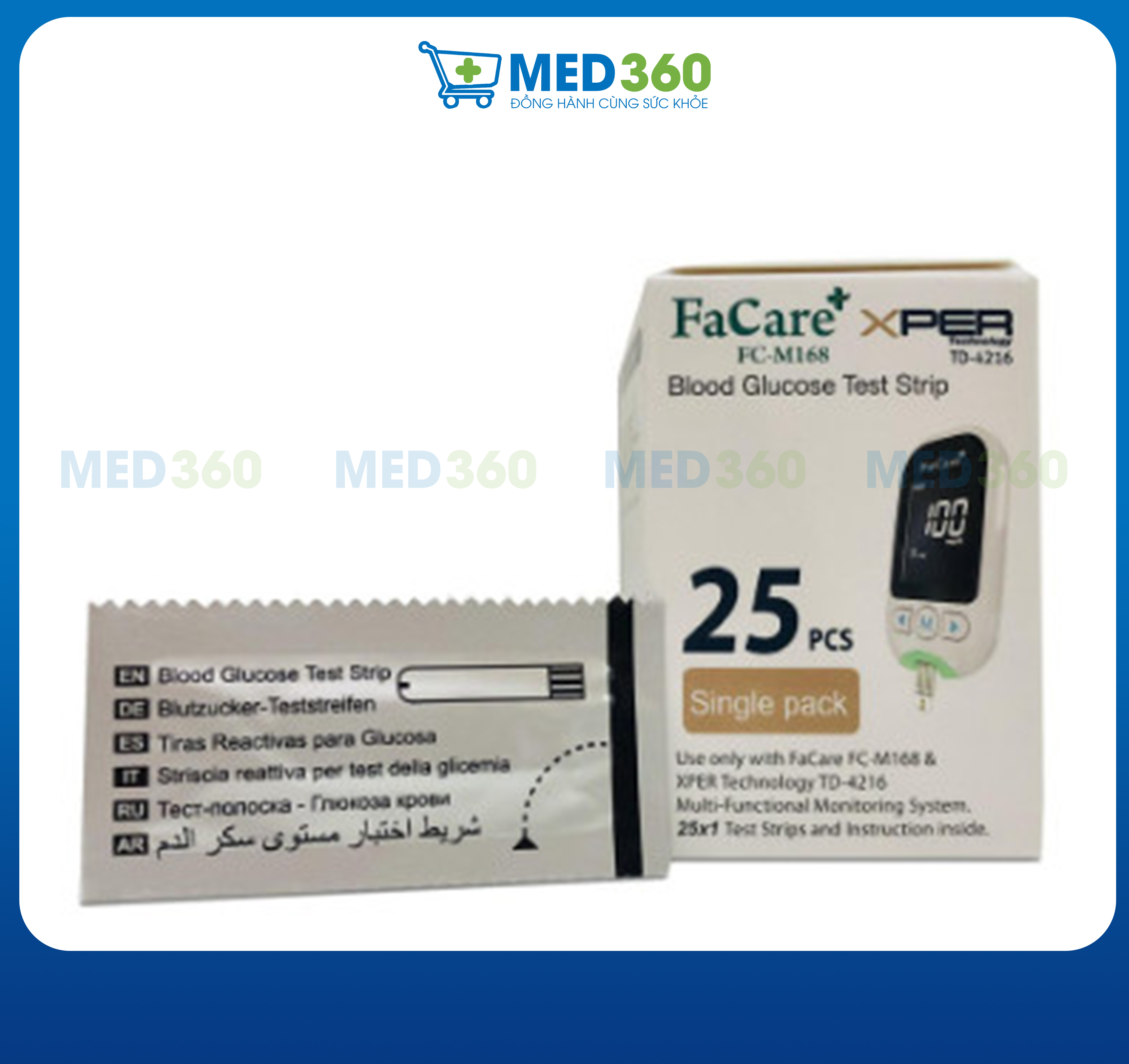 Que thử đường huyết Glucose dành cho máy đo Facare 5 trong 1 FC-M168