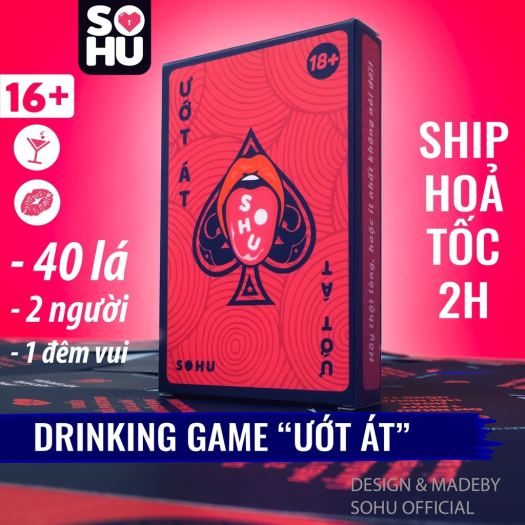 ◑✖ ̅ Bộ bài drinking game Ướt Át SOHU cho cặp đôi hẹn hò đi chơi 40 lá
