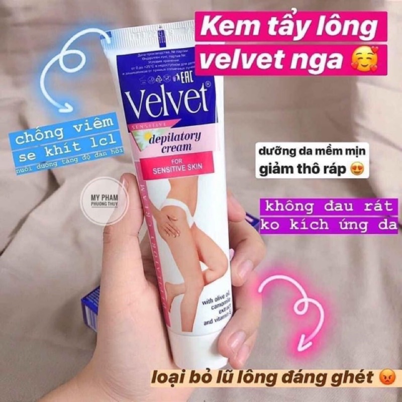 Kem tẩy lông Velvet của Nga chính hãng.100ml triet sạch lông an toàn, nhanh chóng tại nhà
