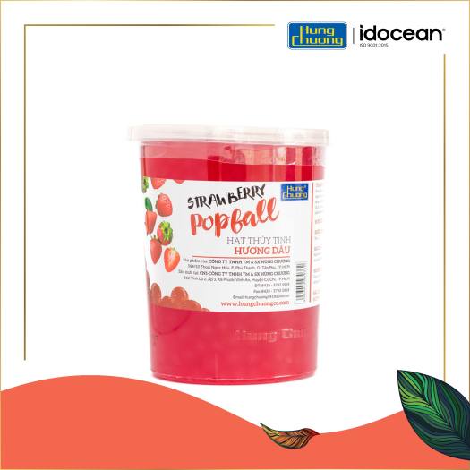 Hạt Thủy Tinh Dâu - Hùng Chương - 1kg & 3.2kg - Topping tuyệt hảo cho thức uống (hạt jelly, thạch jelly, topping trà sữa)