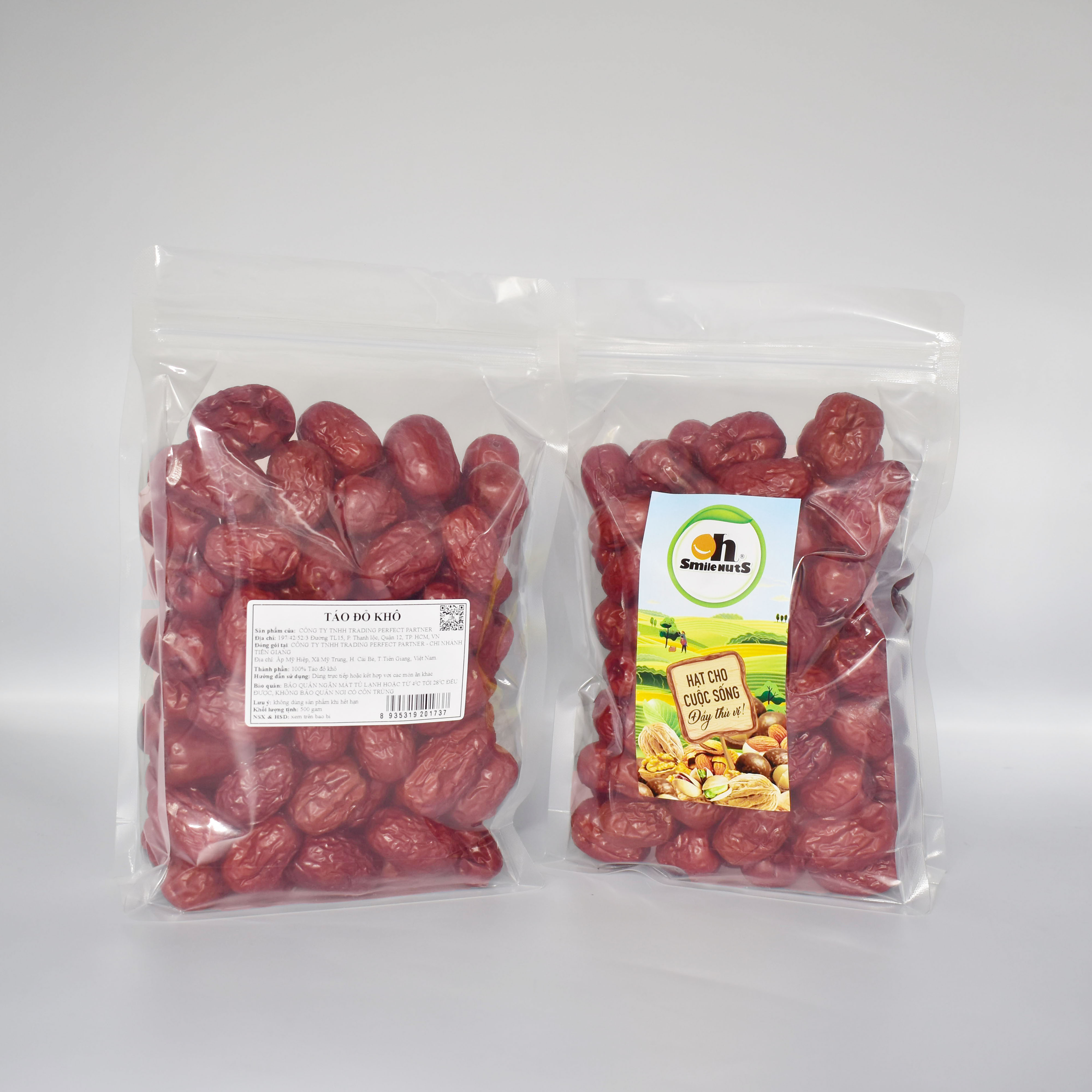 Táo đỏ khô tân cương smile nuts túi 500g