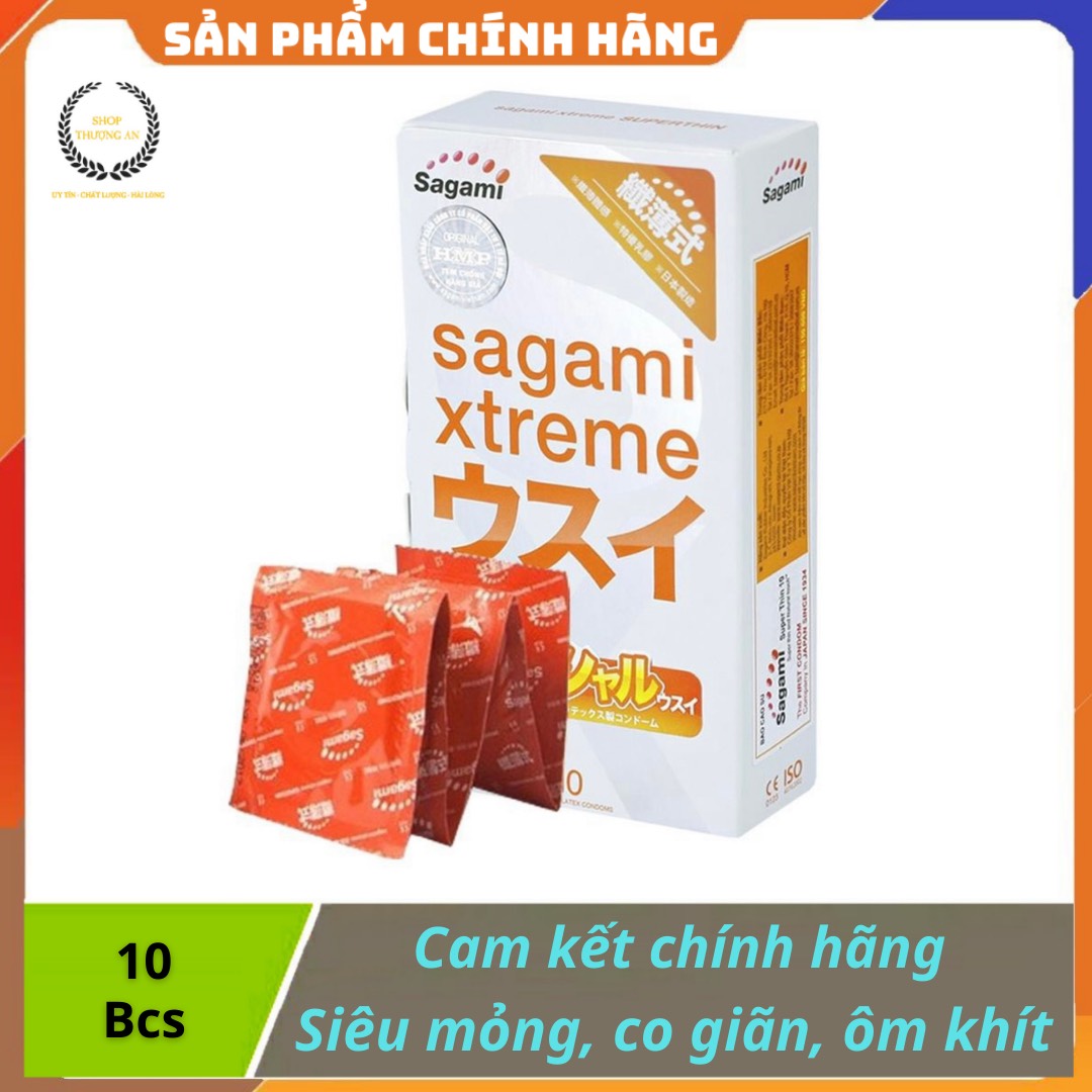 [ GIÁ SỈ ] - Bao cao su Sagami Xtreme SuperThin, siêu mỏng, co giãn, ôm khít - Hộp 10 cái