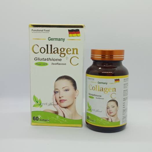 Viên uống Collagen đẹp da - COLLAGEN +C, Chống lão hóa, mờ thâm nám, ngăn ngừa nếp nhăn, sạm da, giúp da căng mịn, tươi sáng ( hộp 60 viên)