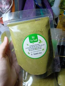 BỘT TRÀ XANH NGUYÊN CHẤT (100gr)+ tặng 1 que đắp mặt nạ