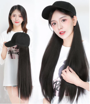 Tóc Giả Dài 60 Cm, Mũ Bóng Chày, Tóc Giả, Tóc Thẳng Dài, Tóc Giả Mũ, Tóc Giả Thời Trang Mùa Hè, Mũ Màu Be Kaki Đen, Có 3 Màu