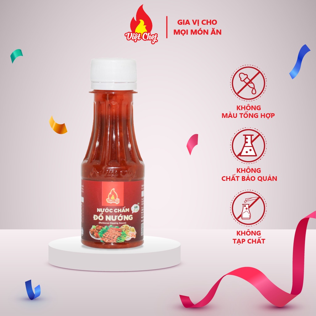 Nước chấm thịt nướng việt chef nước sốt chấm đồ nướng siêu ngon phù hợp khẩu vị mọi người chai 120gram