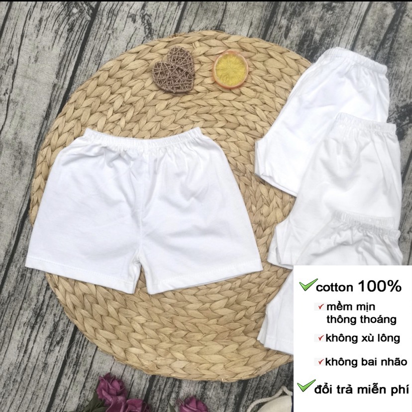 Set 5 Quần ngắn trắng cho bé sơ sinh Bossini