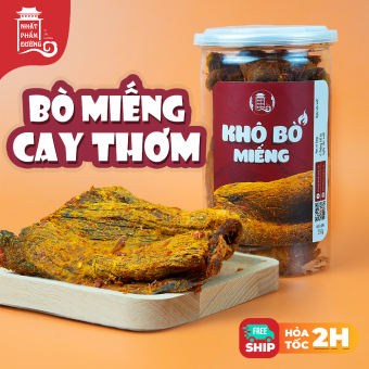 Khô bò miếng Nhất Phẩm Đường 250g đồ ăn vặt thịt bò khô nguyên miếng