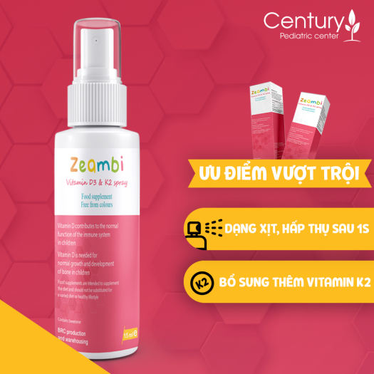 Vitamin D3K2 Zeambi nhập khẩu Anh 30 ML, giúp hấp thụ canx, cải thiện chứng trằn trọc, khó ngủ, rụng tóc vành khăn, đổ mồ hôi trộm... ở trẻ