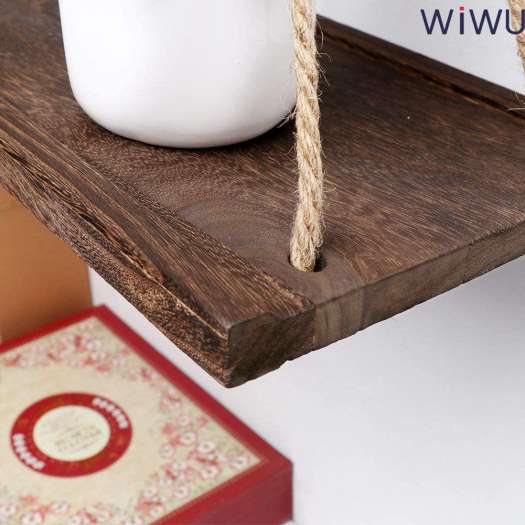 INSOUND Kệ Nổi Treo Xích Đu Bằng Gỗ Kệ Gỗ Trang Trí Nhà Gắn Tường Kệ Chậu Hoa Cây Kệ Trang Trí Trưng Bày Nổi Giá Treo Tường