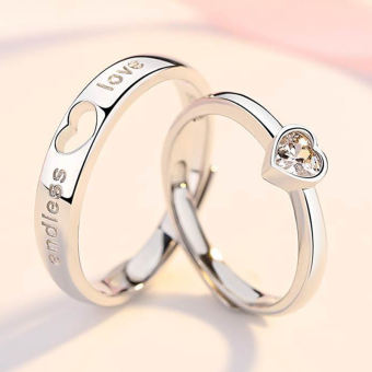 1pc nhẫn Cặp Đôi Đồng Tâm Thắt Nút Mãi Mãi, Nhẫn Hở Lỗ Hình Trái Tim Tình Yêu Cho Nam Và Nữ