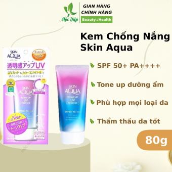 Kem Chống Nắng Skin Aqua 80g Nhật Bản Tone Up UV Essence SPF50+ PA++++ KCN Skin Aqua dưỡng sáng da - Mộc Diệp