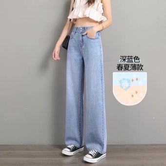 Quần jean bò ống rộng quần jean bò ống suông jeans nữ cạp cao hot