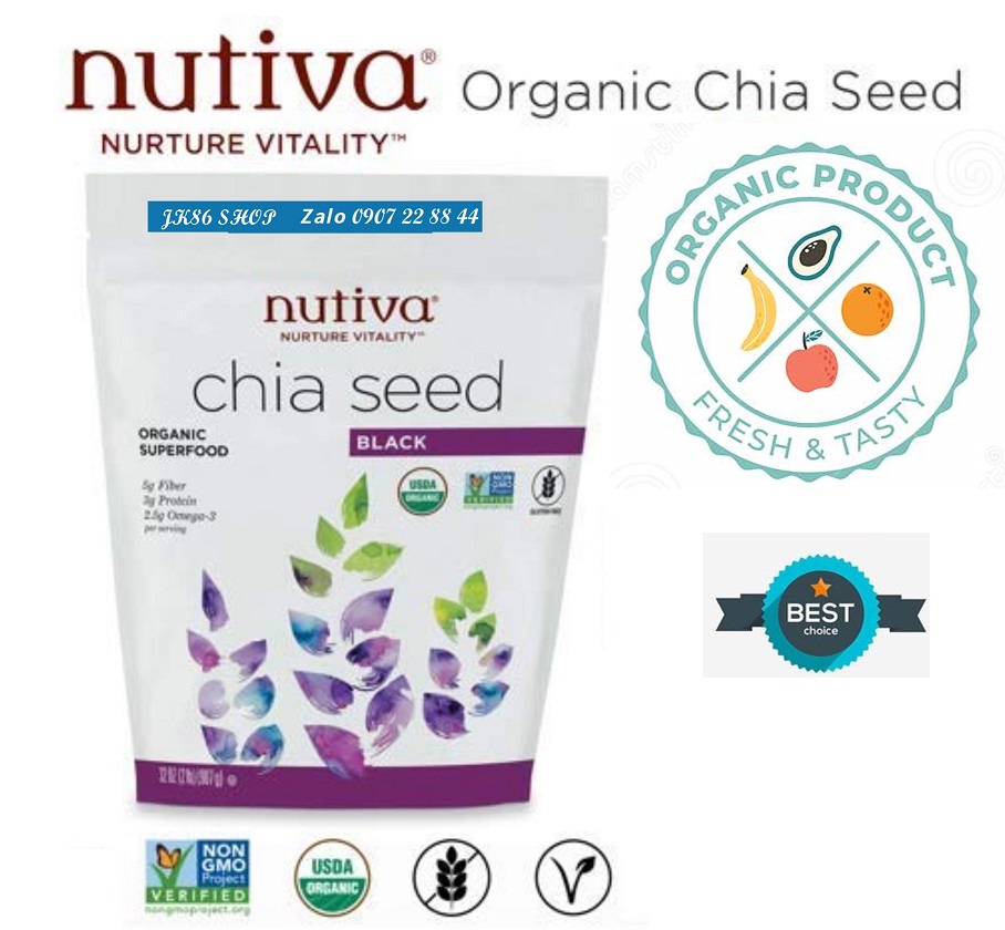 Hạt Chia Nutiva Chia Seed Cao Cấp Từ Mỹ (907gr)