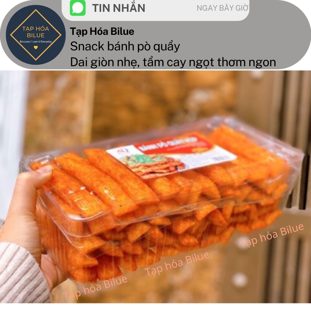 Snack Bánh Pò Quẩy Hộp dai giòn cay ngọt hương bò quẩy thanh dài - Đồ ăn vặt tuổi thơ bim bim cổng trường bimbim nội địa