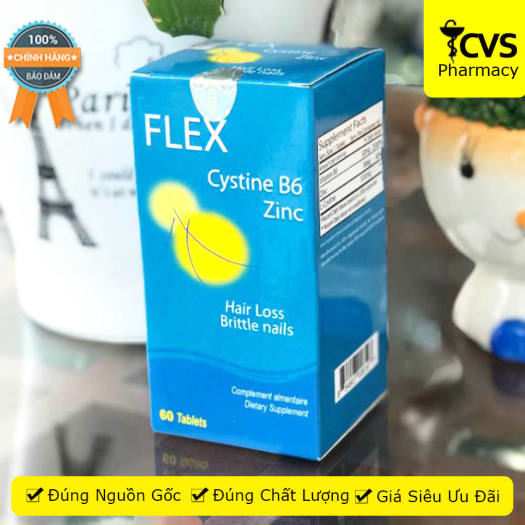 FLEX CYSTINE B6 ZINC - Viên uống chống rụng tóc đồng thời giúp mọc tóc nhanh trở lại và bóng mượt hơn cvspharmacy